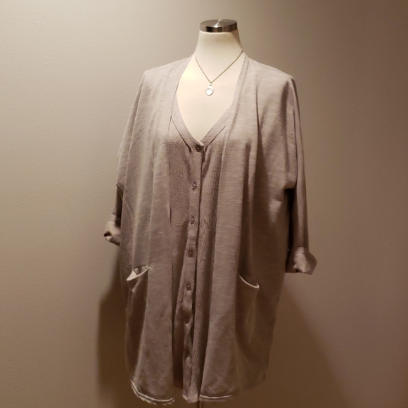 DONNI BROWN CARDIGAN SWEATER OPEN FRONT OVERSIZED BOHO CASUAL WOMENS SIZE OSFM - Picture 8 of 9